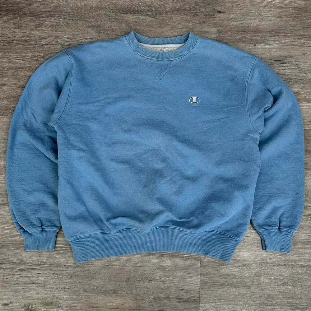 Vintage Champion Crewneck Sweater, Light Blue, Size M - Like New Condition